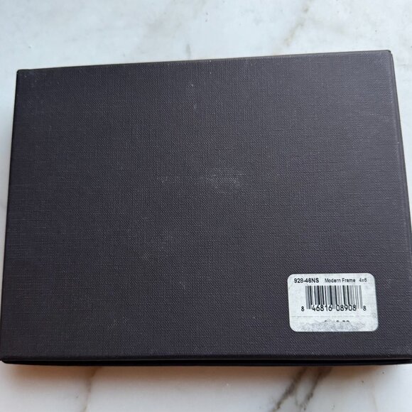 Sterling Silver Argento SC 5 x 7 modern frame with wood back new in orginal box - Picture 11 of 12